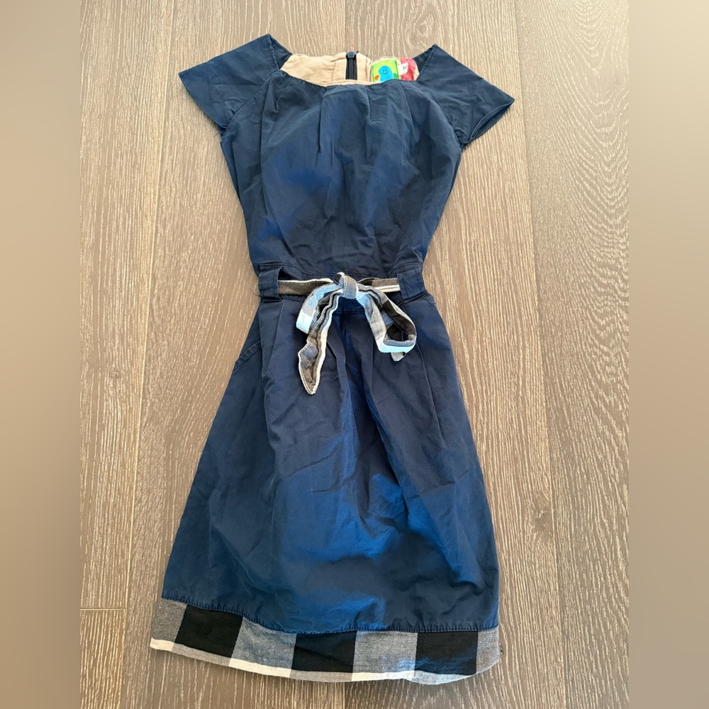 Jelly Bean Dark Navy Blue Mini Dress with Tie Belt